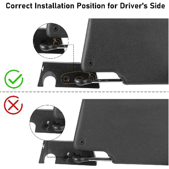 Upgrade Aluminum Alloy Sun Visor Repair Kit Heavy Duty Visor Mounting Clips Compatible With Jeep Wrangler JK JKU 2018/ Wrangler JL JLU 2018-/