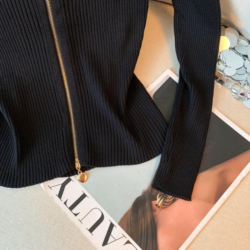 Autumn Women's Knitted Sweater Autumn New High-end Slim-fitting and Thin Top