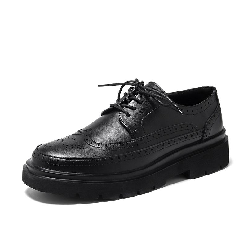 Fashion2024 British Style Men's Trend Luxury Brogues Shoes Men Wedding Leather Dress Shoes Black With Black Flats Formal Shoes Men