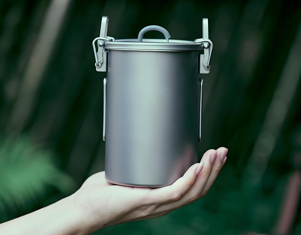 KEITH Titanium Cooker, 900ml Capacity, Lightweight, Multi-Function Rice Cooker, Dishwasher Safe, Portable Camping Pot, Double-Pot Design, Direct Heat