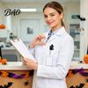 Cute Black Cat Id Card Reel Halloween Pumpkin Badge Reel, Retractable with 360 Degree Rotating Clip, Work for Nurses Acrylic Decorative ID Holder And