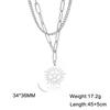 Cazador Sun Wheel Pentagram Charm Necklace for Women Men Supernatural Dean Amulet Sweater Chain Stainless Steel Collars Couple