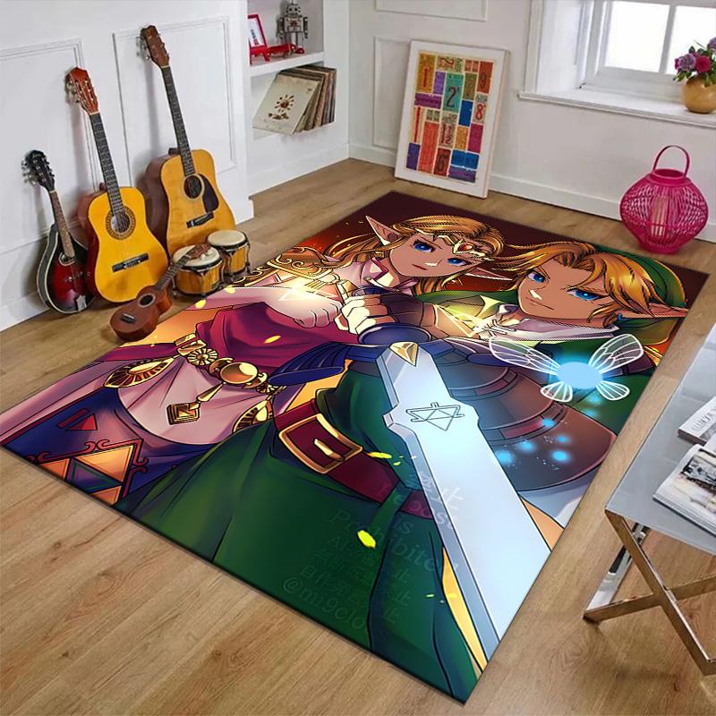 Game Zelda Printed Area Rug Carpet for Bedroom Living Room Home Decor Rugs Mat Non Slip Mat Rug for Bedside