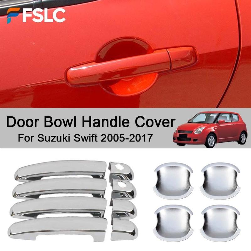 Car Decoration Door Handle Cover For Suzuki Swift 2005-2017 Carbon Fiber Silver Cars Accessories Styling Upgrade Modify A Car
