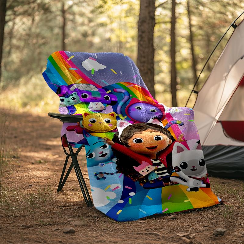 Gabby's Dollhouse Theme Printed Blanket - Perfect for Couch, Bed, Travel & Outdoor Use | Machine Washable, Cozy & Durable.