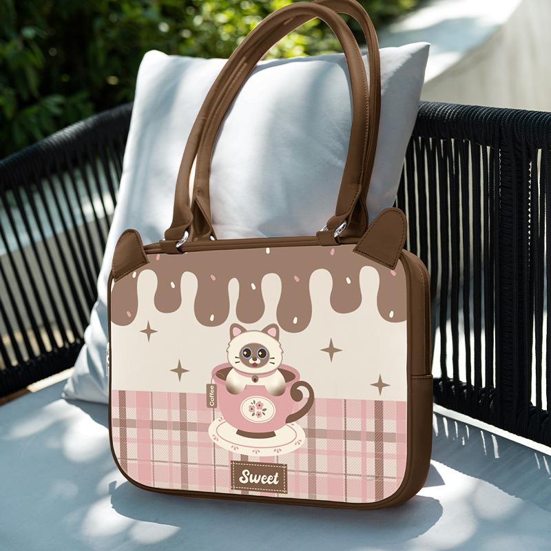 TS JYL laptop bag,Korean Leather Laptop Sleeve 11 Inch iPad 14 Inch Notebook Elegant