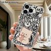 Phone Case: 2D Flat Suitable for iPhone 18 17 16 15 14 13 Pro, Transparent Four Corner Protective Case, Milky White Little Bear, Christmas and Hallowe