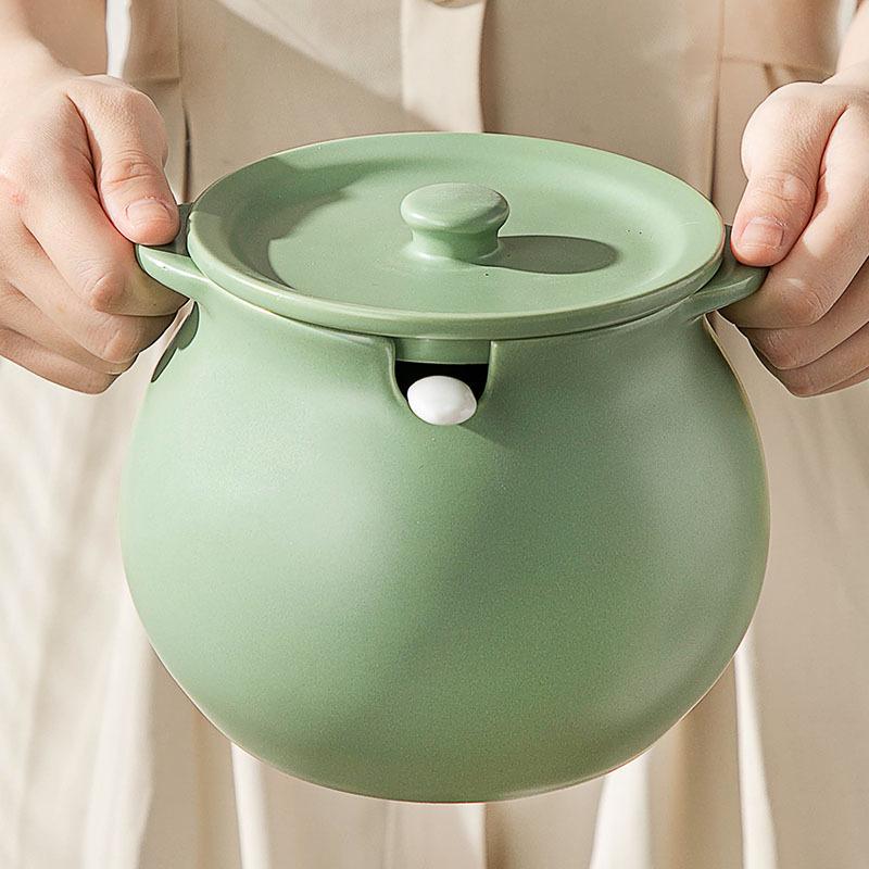 Binaural Pig Oil Tank Household Ceramic Large Capacity High Temperature Resistant Pepper Pot Kitchen Oil Pepper Seed Lard Tank