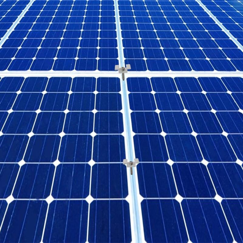 20/50 Stück Solarmodul Mittelklemmen Halterung Breite Photovoltaik-Montagehalterung Verstellbare Solarmodul-Montagehalterung Klemme