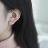 925 Sterling Silver Simple Inlaid Crystal Crown Stud Earrings Women Exquisite Small 14k Gold Plating Jewelry