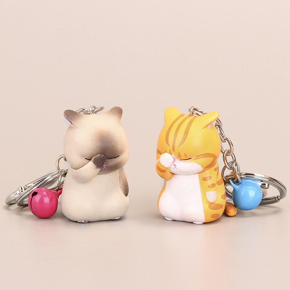 Cute Cat Chubby Keyring Bag Ornament Cartoon Car Bag Pendant Keychain Women Jewelry Accessories