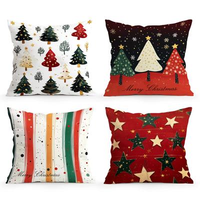 Christmas Tree Pillowcase Cushion 100% Polyester 45x45cm Throw Pillow Cover Sofa Chair Bed Cushion Cover Pillowslip Home Decor