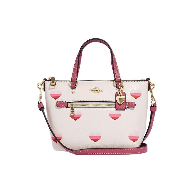 New COACH Gallery Refined Pebble Leather Handbag, Shoulder Bag, Crossbody Bag Trumpets Women's White CA793-IMCAH