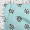 oneOone Cotton Flex Light Gray Fabric Leaves & Floral Block Dress Material Fabric Print Fabric By The Yard 40 Inch