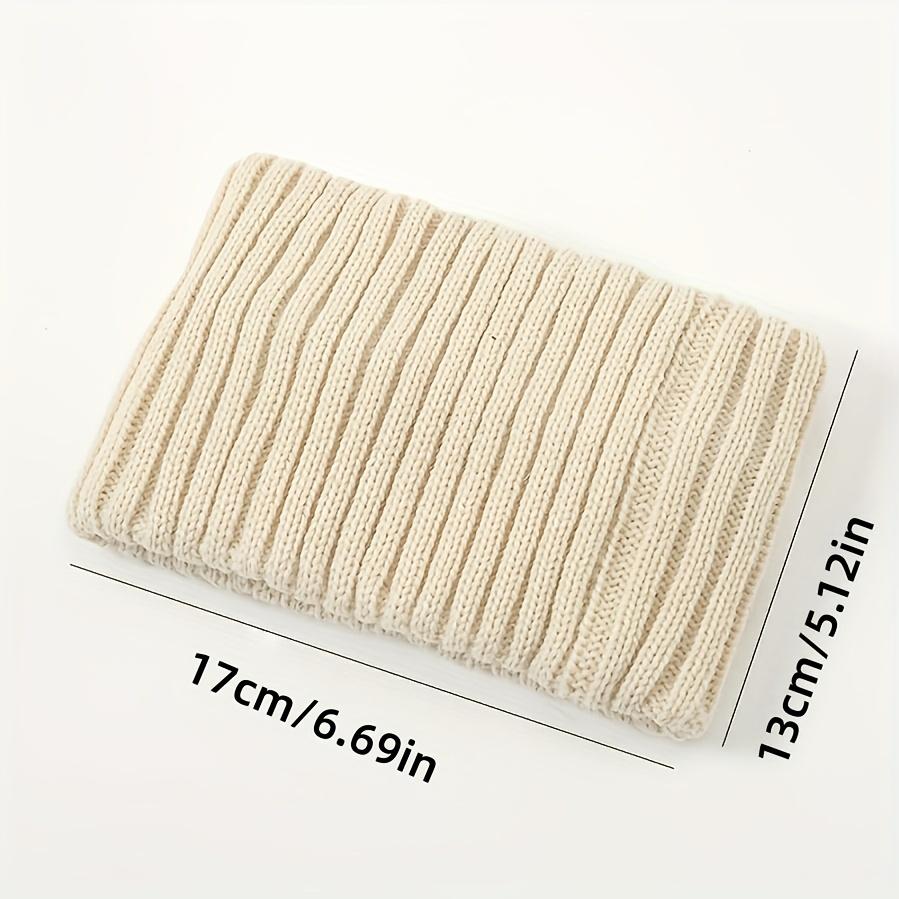 1pc Unisex Winter Neck Warmer Scarf - Thick Warm Elastic Collar, Beige/Grey/Black/Brown, Convertible Headband-like Accessory