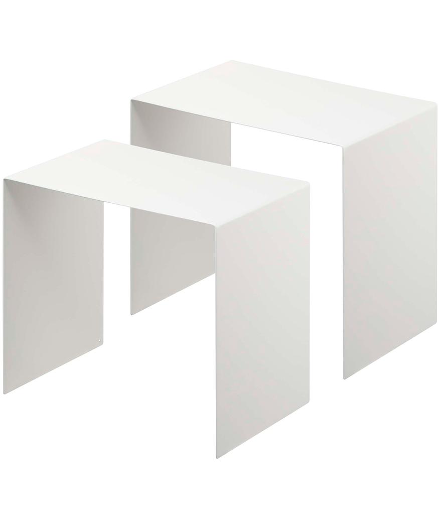 Yamazaki Jitsugyo 5037 Aufbewahrungsbox Top Set Tower Storage Set 2 Rack, 2, weiß, ca.. B31xT20xH28cm, Regal,