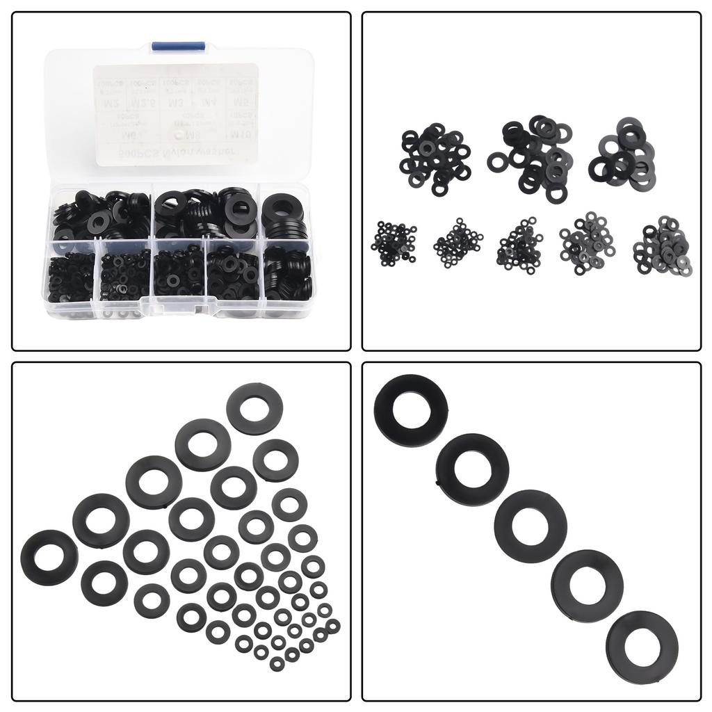 Flat Nylon Rubber O-ring Gasket Hose M2-M10 Repair Rubber