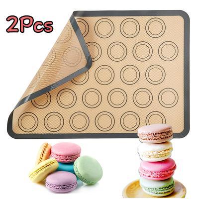 2Pcs Macaron Baking Mat Silicone Pastry Oven Pad Sheet Liner Non-Stick Rolling Dough Mat Cake Cookie Bakeware For Kitchen Gadget