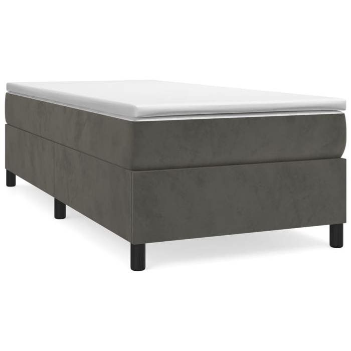 Cadre de lit avec matelas - Sommier à lattes - 100x200 cm - Gris foncé - 2 places