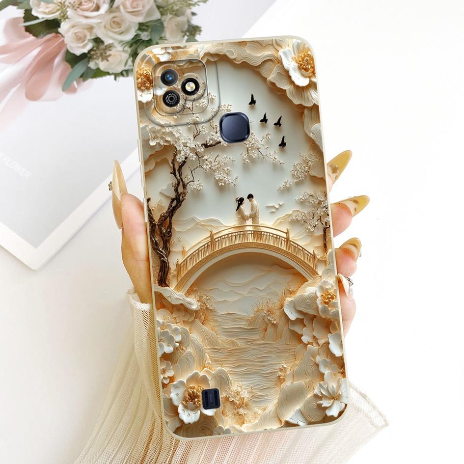 6.1" Case For Infinix Smart HD 2021 Cover Popular Flower Soft Liquid Silicone Phone Covers For Infinix SmartHD 2021 X612B Bumper