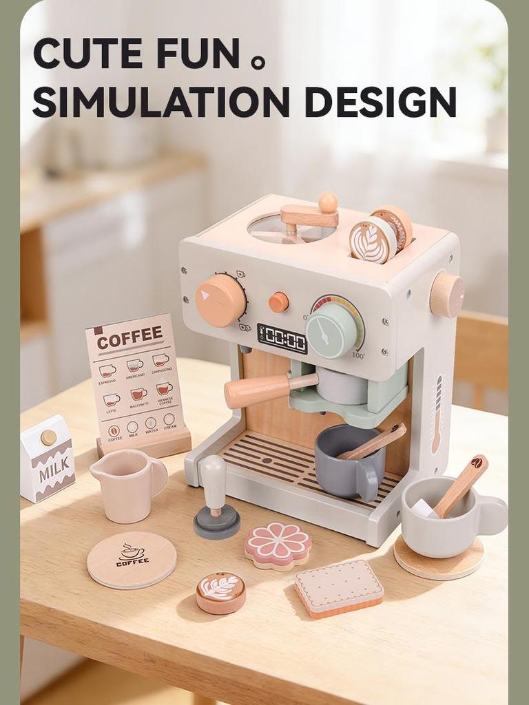 Kids' Wooden Kitchen Play Set: Afternoon Tea & Coffee Maker