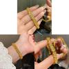 Chinese Style Zircon Copper Coin Geometric Bracelet With Luxury Finish For Women