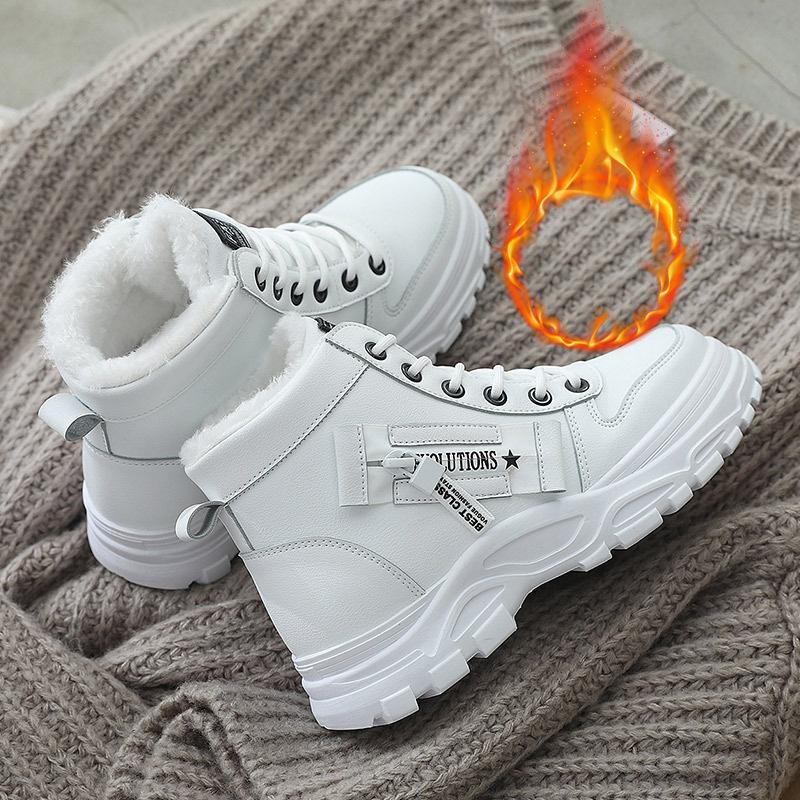 Fashion Women Boots Winter Snow Boots For Women Casual High-top Shoes Warm Fur Womens Sneakers Platform Ankle Boots White Ladies Shoes