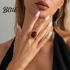 Vintage Style Ring/Earrings Women Ring/Earrings with Large Square Stone Retro