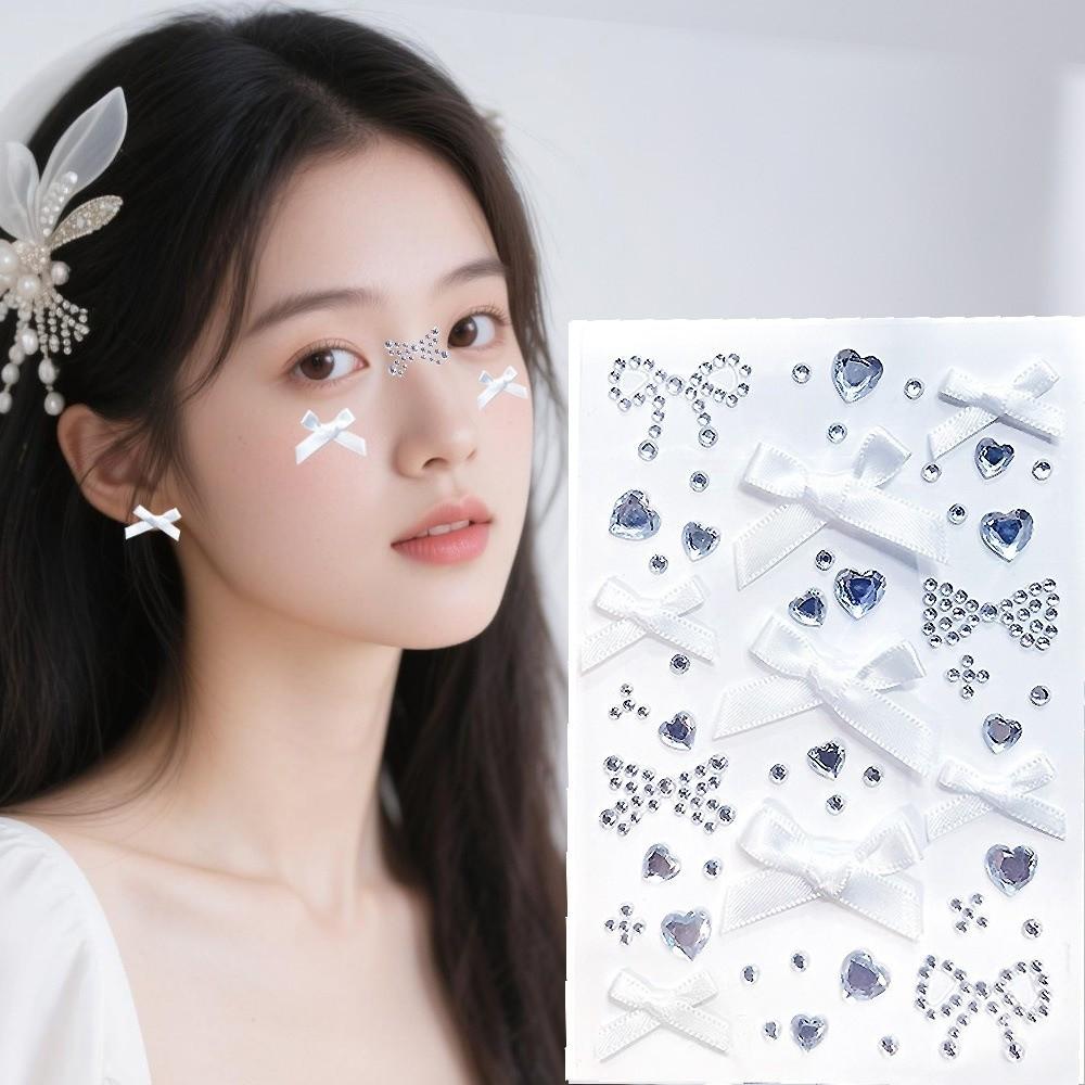 Sparkling Face Temporary Tattoos Rhinestone Face Tattoo Sticker Photocard Sticker Men Women