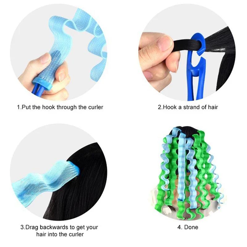 Lockenwickler ohne Hitze, 10/12/18 Stück, Lockenwickler ohne Hitze, für Haarvolumen, Lockenwickler für die Nacht, weiche Flexirods, Lockenwickler, Werkzeuge