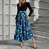 Women's Floral Print High Waist Fashionable And Elegant Dress