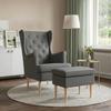 Armchair with Ottoman 2 Pcs. Dark Grey Fabric