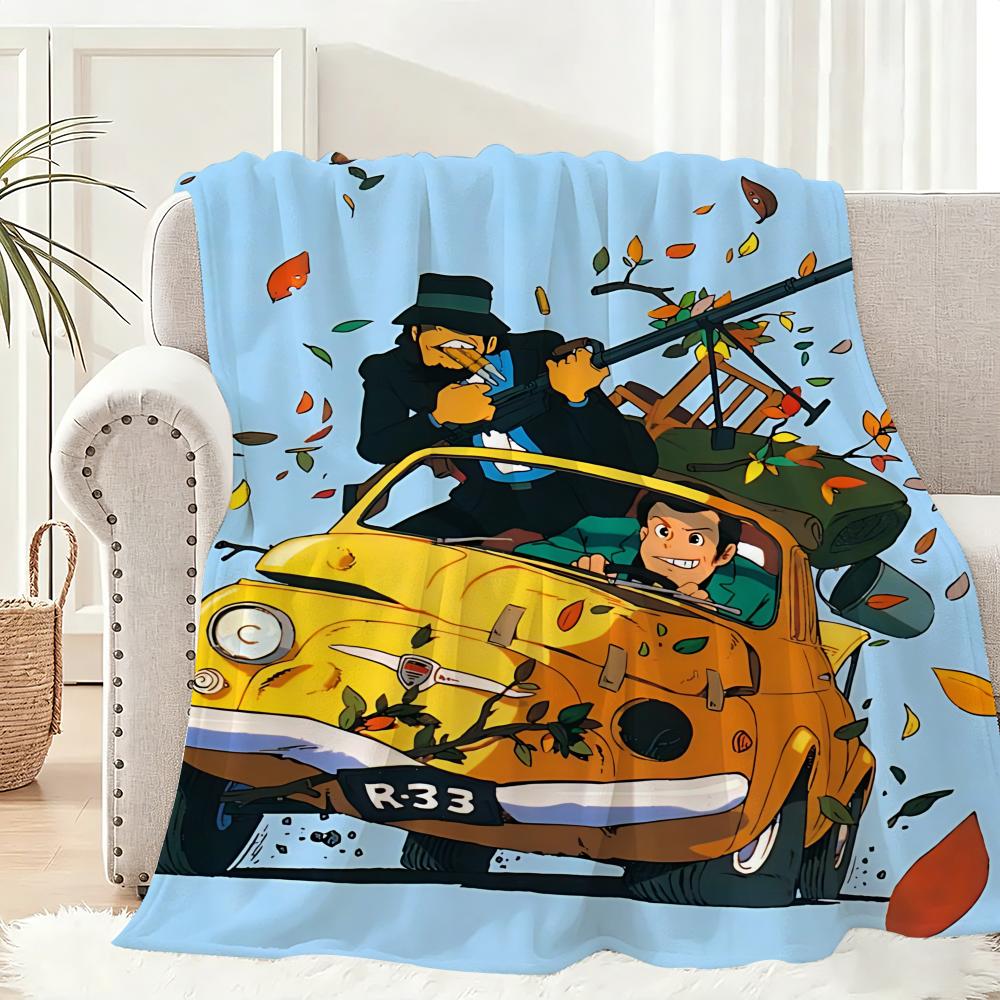 Lupin the Third anime Throw Lightweight 240g Flannel Blanket Soft Skin-friendly for Summer Cooling