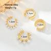 4Pcs/Set Vintage Imitation Pearl Ear Clip Earring for Women Classic Gold Color C-Shape Earcuff Earring Simple Daily Wear Jewelry