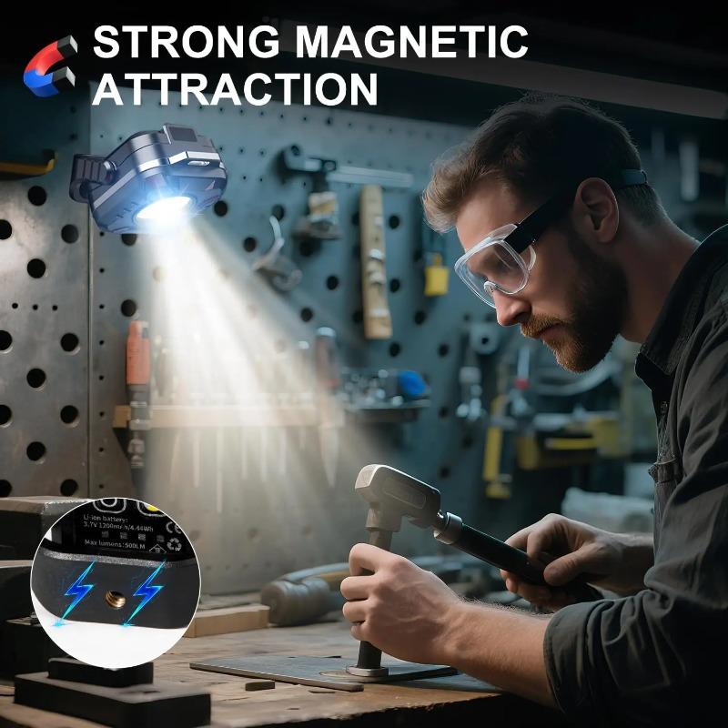 COB Pocket Lamps Keychain Flashlight USB Rechargeable 6 Modes Super Bright Mini Portable Work Light with Magnet Outdoor Camping