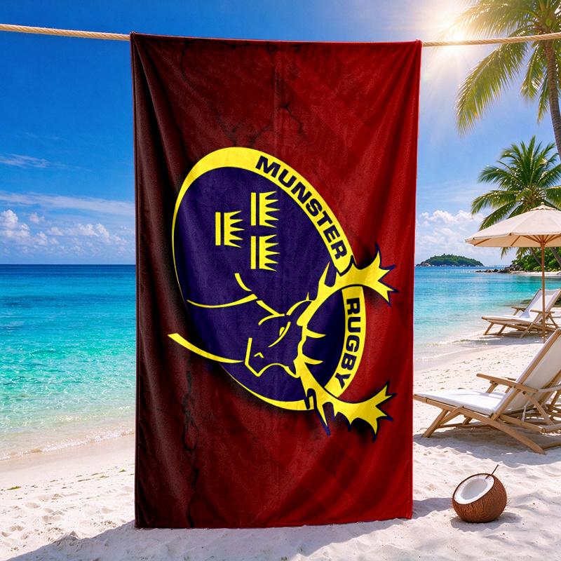 munster rugby Quick-drying soft and absorbent beach towel—perfect for beach trips swimming outdoor camping and travel an essential beach item
