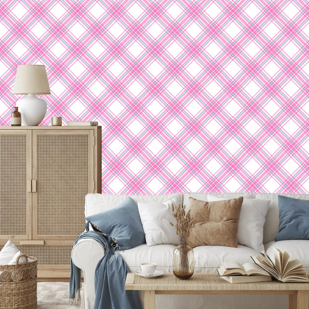 Wallpaper Pink and Blue Checkered Powder Pink, Powder Pink Background 50x1000