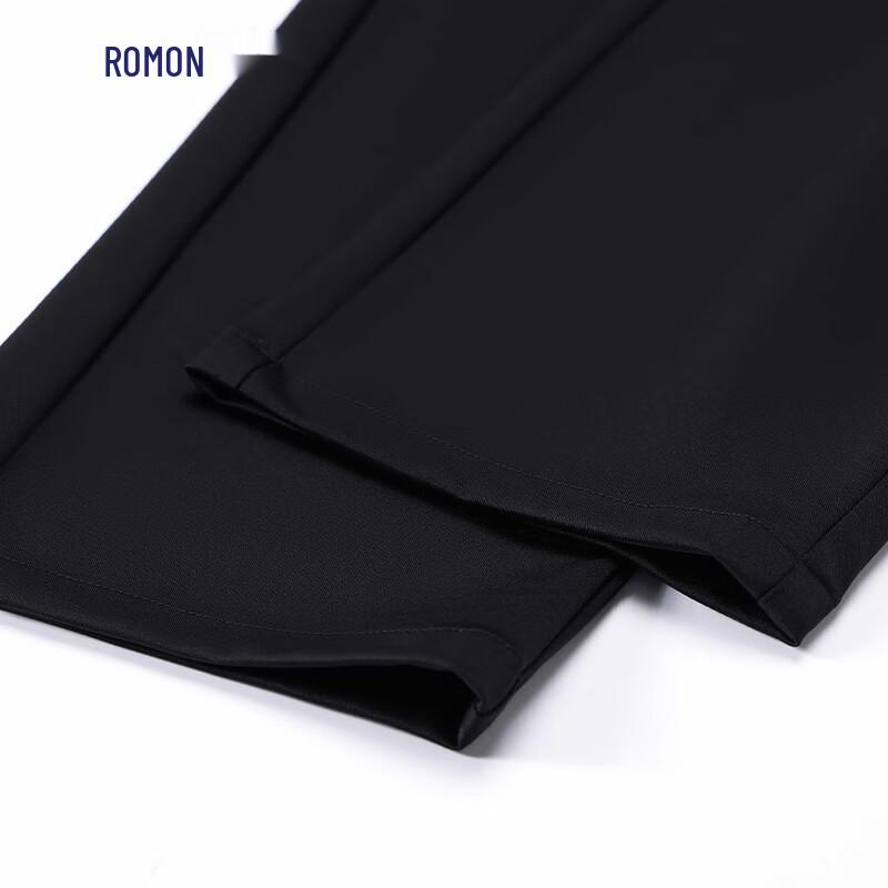 Luomeng Men's Business Casual Straight-Leg Pants with Silk Blend