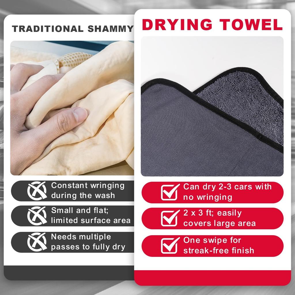Microfiber Cleaning Cloth, 36"x 24" Extra Large Microfiber Towels, Ultra Absorbent Car Washing Towels, Reble Lint Free Streak Free Cleaning Rags for