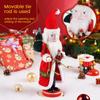35CM Christmas Nutcracker Red Santa Claus with Cape Style Wooden Handicraft Home Office Festival Decoration Gift-giving