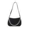2025 Spring New Pure Desire Korean Pearl Metal Double Chain Armpit Bag Commuter Women's Shoulder Bag Handbag