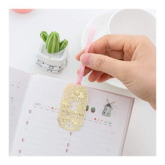 SZB Metal Bookmark Cherry Blossom Vintage Japanese Style Chic Gift Random (Set of 1)