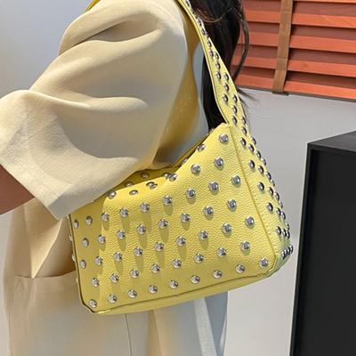 New Rivet Portable Shoulder Underarm Bag 2025 Trend Heavy Industry Premium Personality Locomotive Bag Handbag