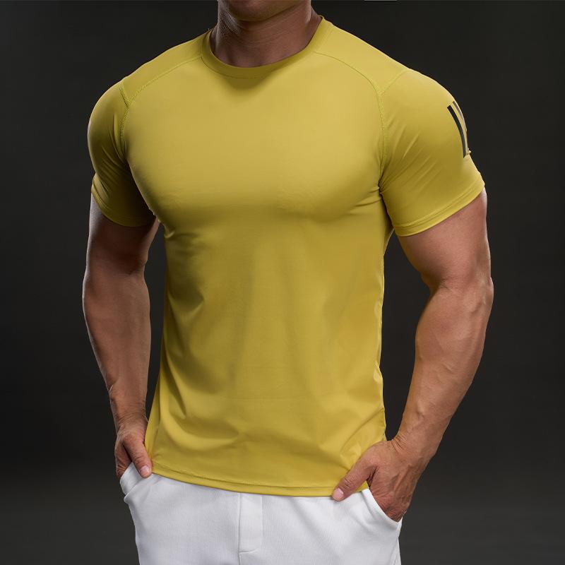 

Футболка летняя повседневная, модная спортивная, облегающая, эластичная для фитнеса, футболка для активного отдыха L