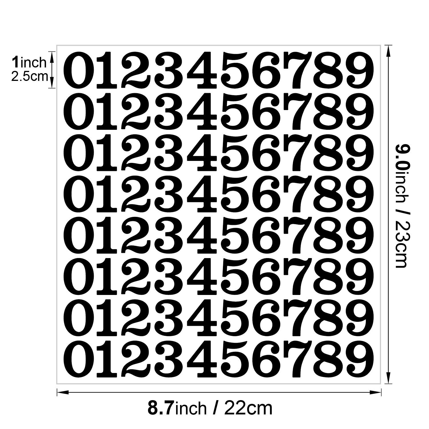 

Цифровые наклейки 1-4 дюйма Водонепроницаемый винил Самоклеящиеся Съемные Офис Класс Дом Высечка Цифровые наклейки
