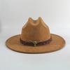 Artificial Suede Fedora Hats Vintage Winter Autumn Wide Brim Gentleman Cowboy Hat Holidays Party Cosplay Hat Sombrero Cap