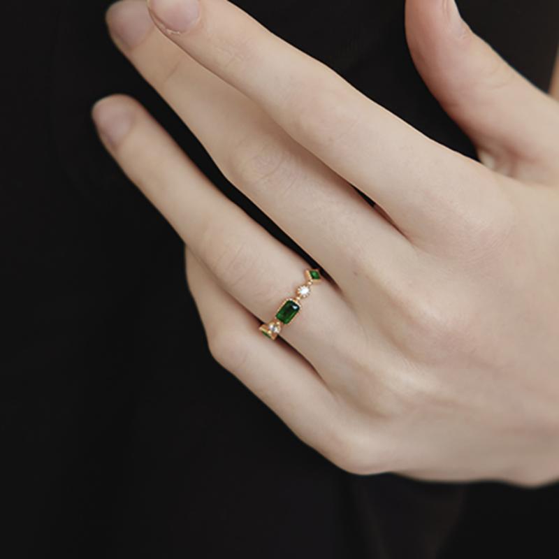 Les Bijoux Philosophy Simple Jewel Bluish Green Ring
