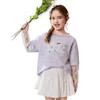 ASK JUNIOR Girls' Faux Two-Piece Long Sleeve T-Shirt
