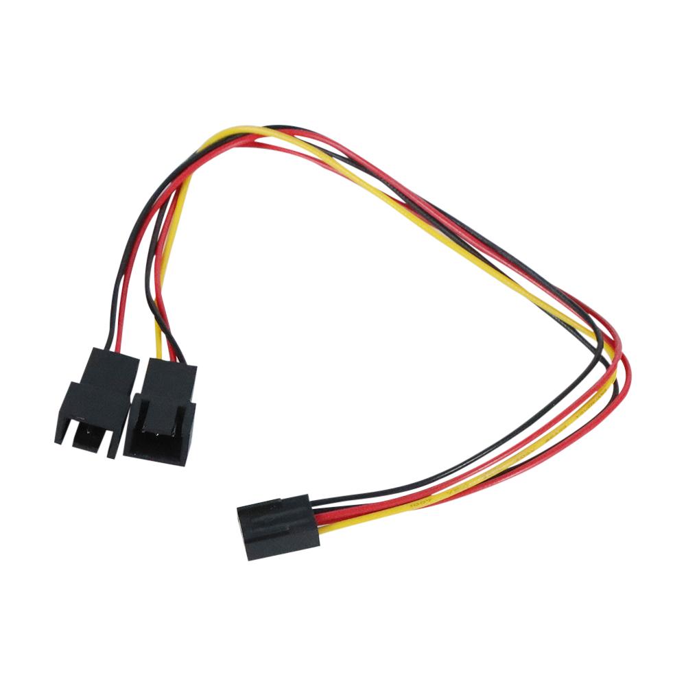 3Pin 2in 1 Wire Female To 2 Male Terminal Y Cable Splitter Power Supply Extension Cable for PC Fan Cooling CPU GPU Cooler