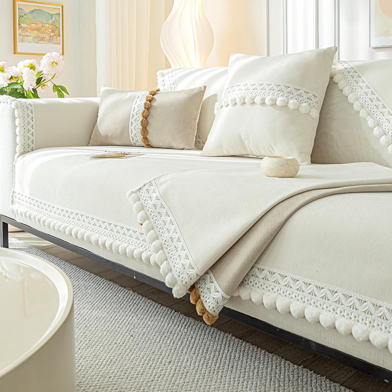 Chenier Sofa Cushion Four Seasons Breathable Sofa Seat Cushion Towel Fabric Backrest Cover Non-slip Cover
